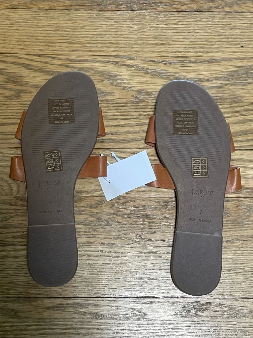 NWT - J.Crew Beachside Slide Sandals Old Clove Brown - Sz 7